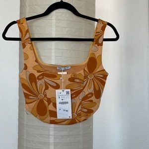 Zara Jacquard Crop Top - NWT